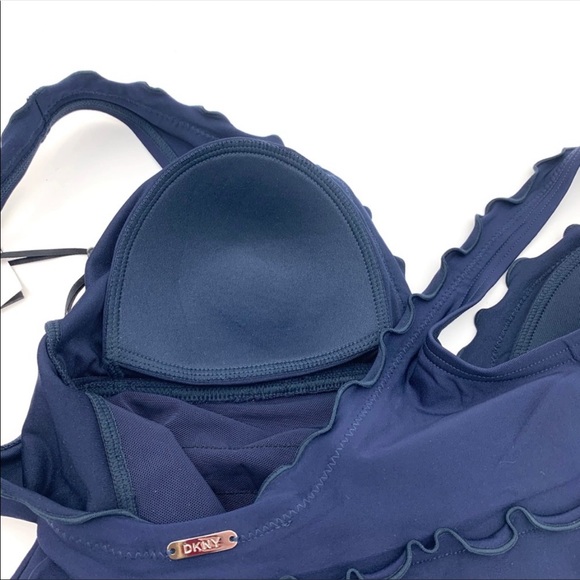 NWT DKNY Navy Blue One Piece Swimsuit Size 6 - Picture 6 of 8